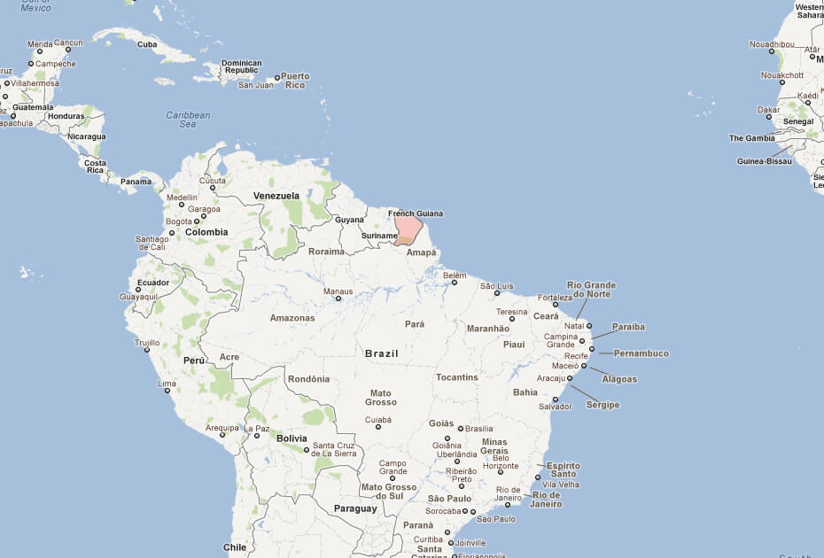 karte von Französisch Guayana sud amerika